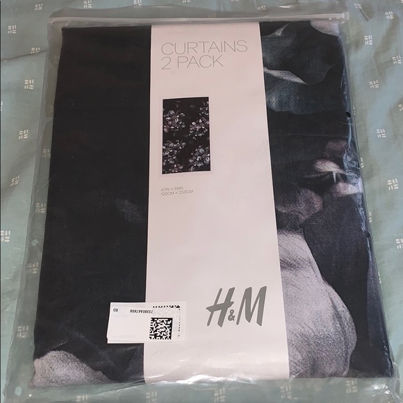 H M Accents Nwt New Hm Dark Floral Curtains Tea Towel Poshmark